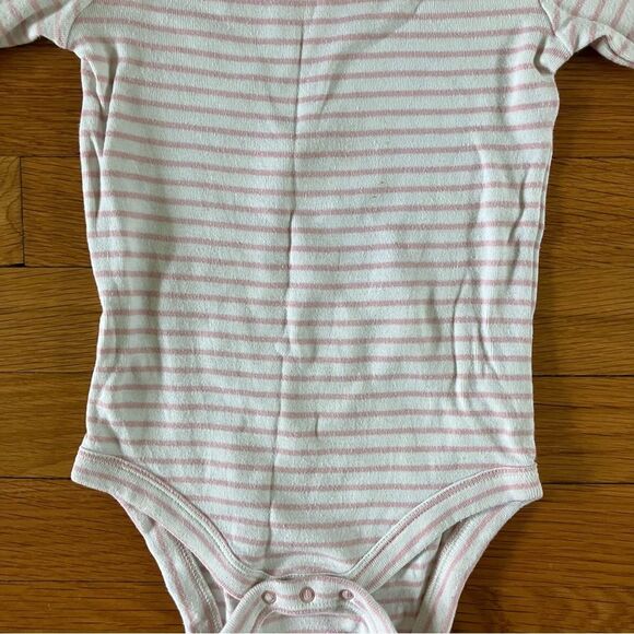 Baby Boden Mini Pink Yellow Stripes Floral Cotton Long Sleeve Bodysuits 18-24 - Picture 16 of 16